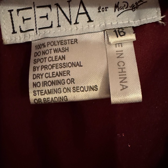 MAC DUGGAL 26574 SEQUINED FAUX WRAP LONG SLEEVE WINE COLUMN GOWN Size 16 Dress - Picture 6 of 8